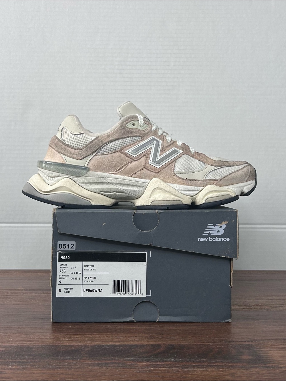New Balance 9060 Vintage Rose Sea Salt Silver Metallic M7.5/W9
